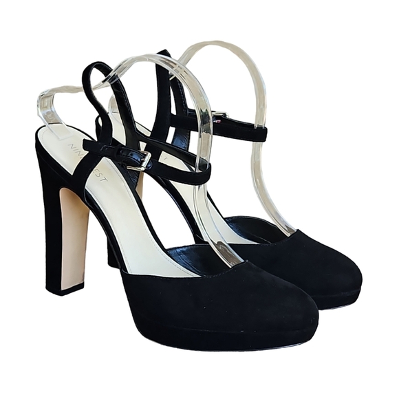 Nine West Black Suede Womens Shoe Heels Size 10 - Picture 9 of 11